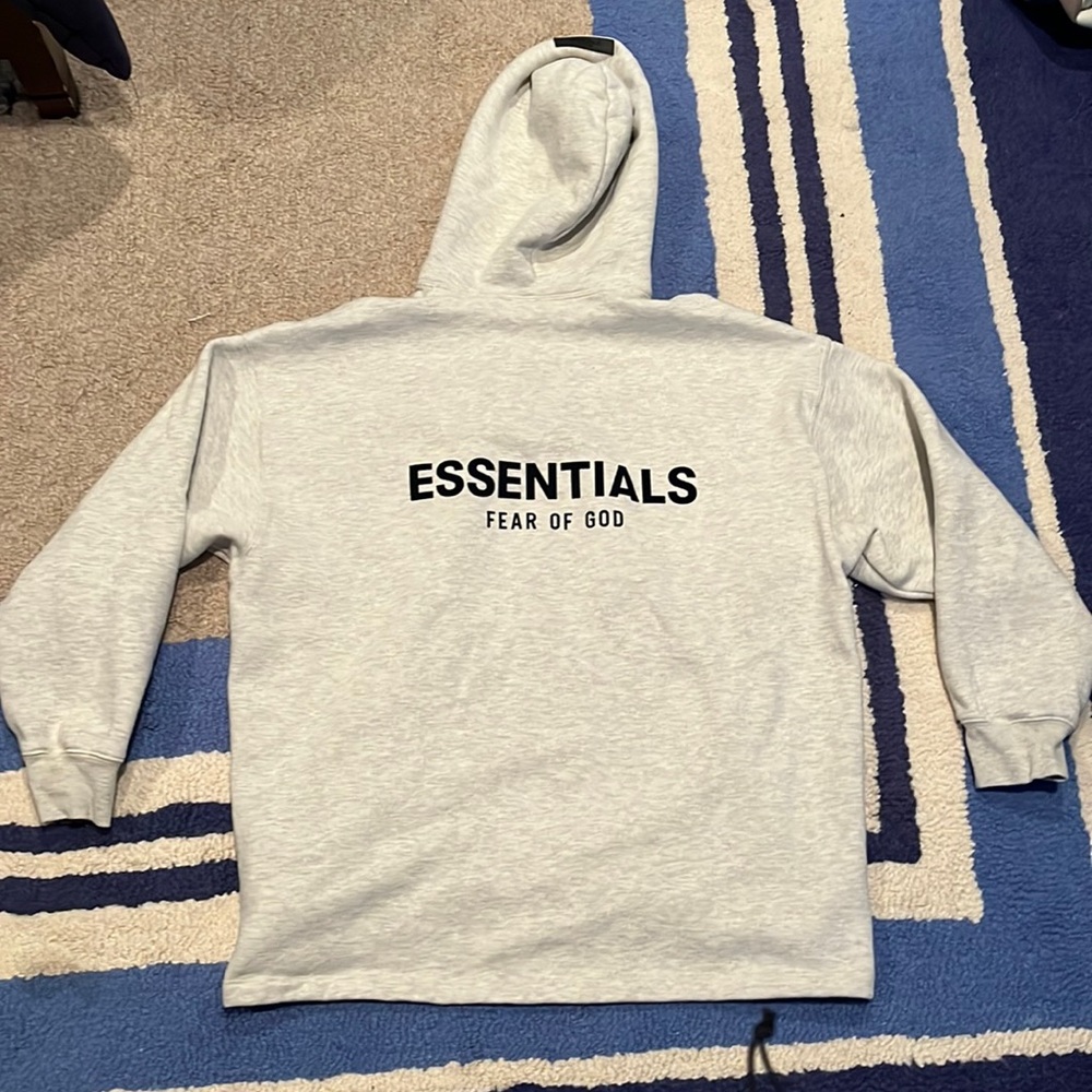 Fear of God Essentials Relaxed Hoodie (White/Grey)